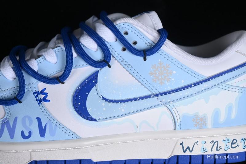 Nike Dunk Low Winter is Here Minimalist White Blue SB Lace-Up Low-Top Casual Skate Shoes - DV0831-104