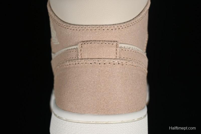 Nike Air Jordan 1 Mid AJ1 Khaki Mid-Top Basketball Shoes - FJ3448-200