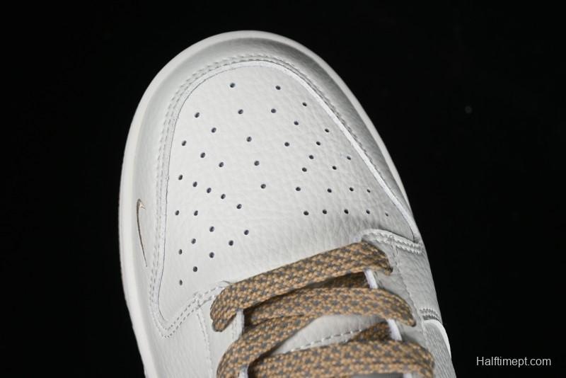 Nike SB Dunk Low Collaboration Three Swooshes Beige Gold Colorway Low-Top Casual Skateboarding Shoes - NK5639-326