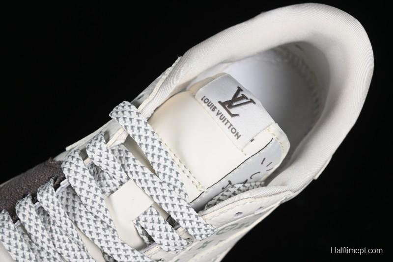 Nike Travis Scott x Fragment Design x Air Jordan 1 Low OG SP AJ1 LV Collaboration Light Grey Denim Low-Top Casual Sneakers - SJ2068-105