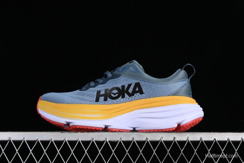 HOKA ONE ONE Bondi 8 Performance Cushion Running Shoes with Enhanced Support - 1123202 GBMS