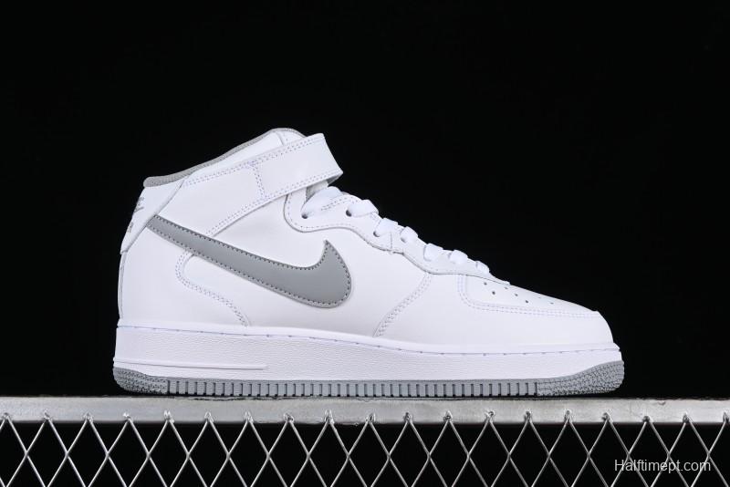 Nike Air Force 1 '07 Mid Casual Sneakers in White-Grey - DV0806-100