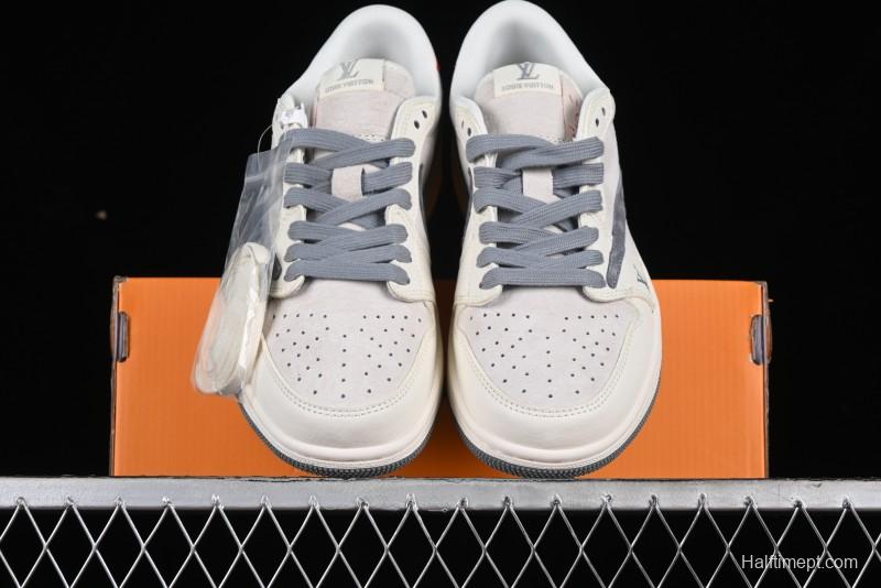 Nike Travis Scott x Fragment Design x Air Jordan 1 Low OG SP AJ1 LV Collaboration Casual Sneakers - XY2688-103