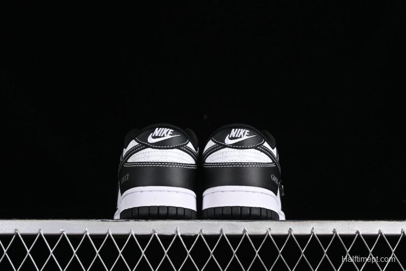 Nike SB Dunk Low Gucci Collaboration - Double G Embroidery Black Swoosh Anniversary Custom Low-Top Casual Skate Shoes - SF1588-136