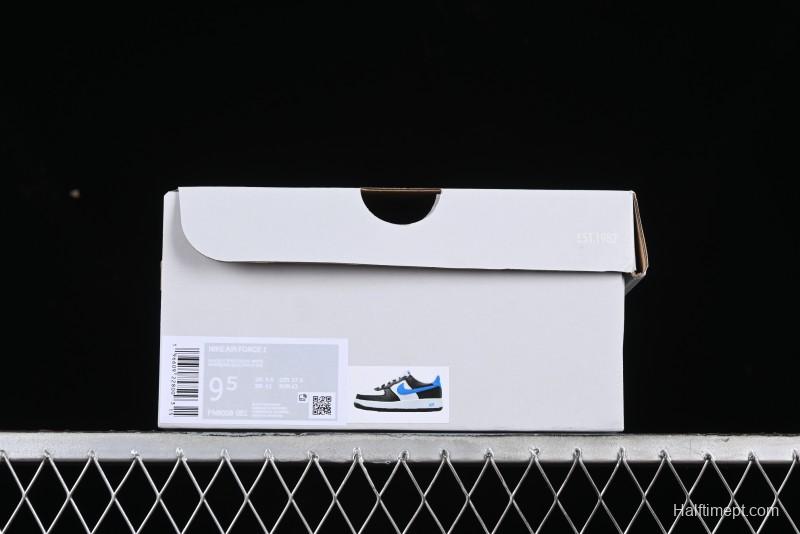 Nike Air Force 1 '07 Low White Black Blue Color Block Casual Sneakers - FN8008-001