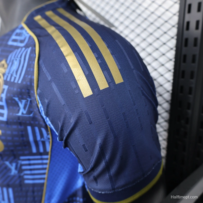 25/26 Player Version Real Madrid Blue Geometric Pattern Away Jersey