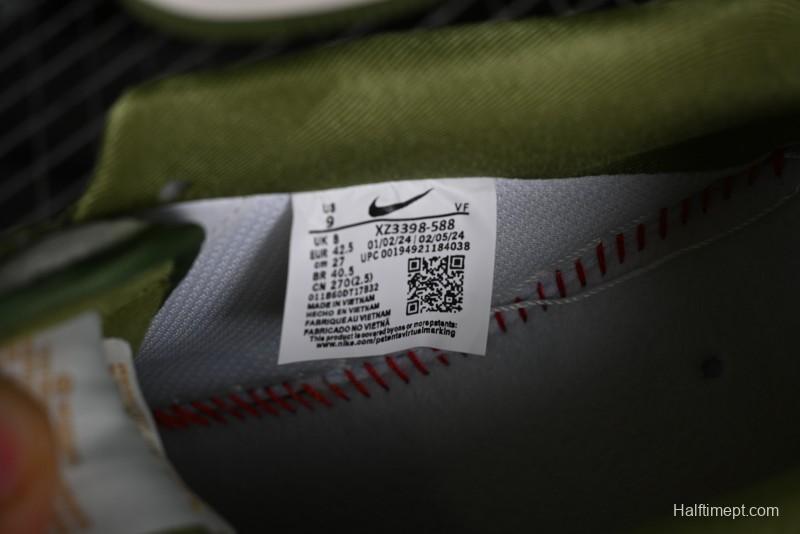 Nike Air Force 1 '07 Low Gucci Collaboration - Beige Green Linen Casual Sneakers - XZ3398-588