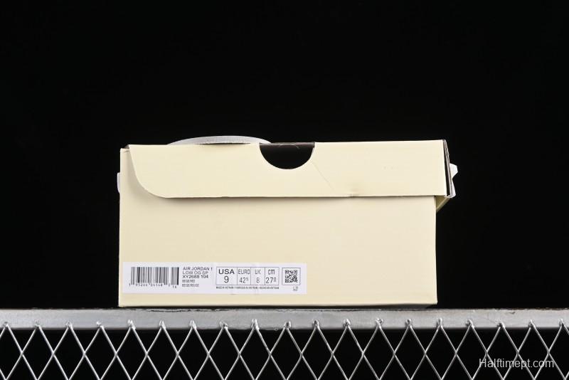 Nike Travis Scott x Fragment Design x Air Jordan 1 Low OG SP AJ1 Supreme Collaboration - Classic Off-White Low-Top Lifestyle Sneakers - XY2688-104