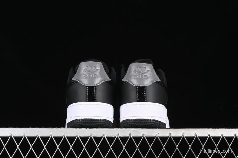Nike Air Force 1 '07 Low Patent Leather All Black Casual Sneakers - AH6827-001