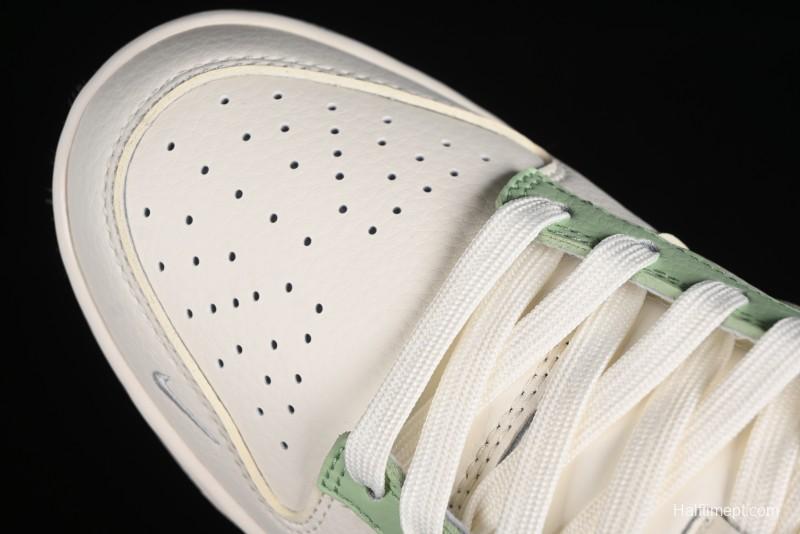 Nike SB Dunk Low Stussy Collaboration - Cream Apple Green Anniversary Custom Low-Top Casual Skate Shoes - XY1688-006
