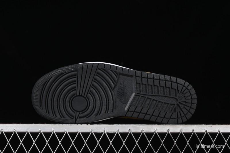 Nike Air Jordan 1 Low AJ1 Black White Gold Hook Basketball Shoes - 553558-172