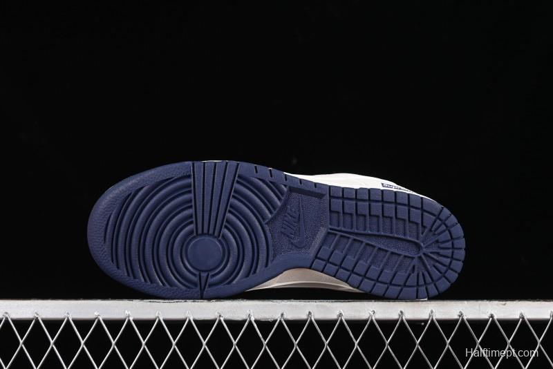 Nike SB Dunk Low Supreme Collaboration - Classic Beige Blue Anniversary High-End Custom Low-Top Casual Skate Shoes - XX8888-003