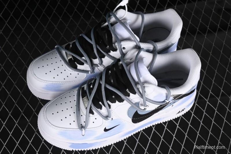 Nike Air Force 1 '07 Low Anime Theme Purple-Blue Spray Custom Casual Sneakers - ZH0316-029