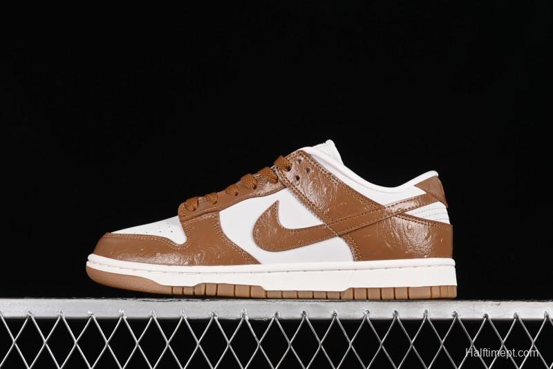Nike Dunk Low LX SB Casual Skate Shoes in Brown Ostrich - FJ2260-001