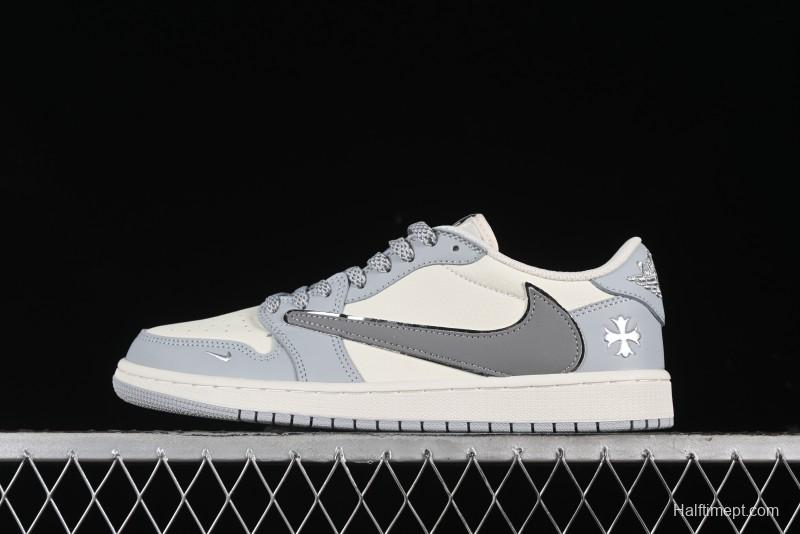 Nike Travis Scott x Fragment Design x Air Jordan 1 Low OG SP AJ1 Retro Sneakers - DM7866-016