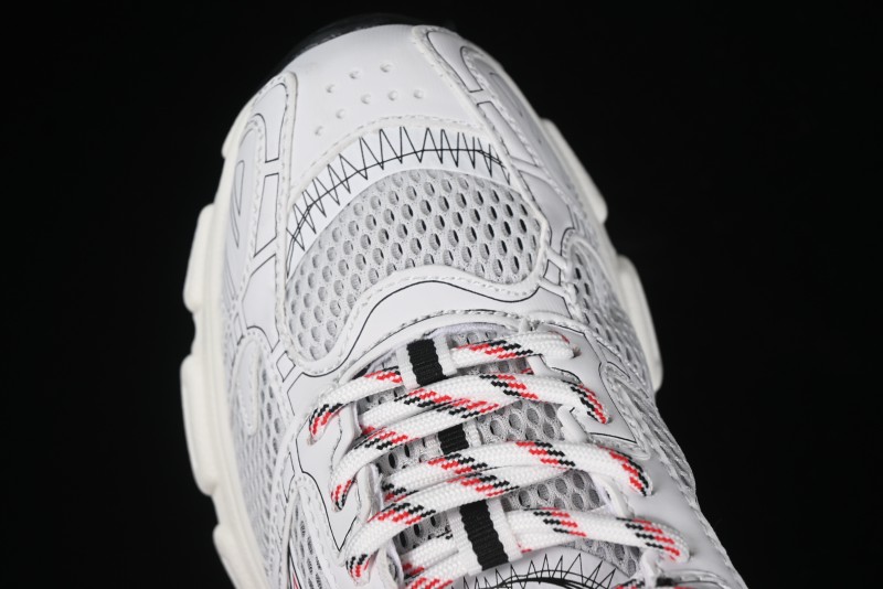 Dior Chrono Round Toe Lace-Up Lifestyle Casual Running Sneakers - 19W WHITE RED