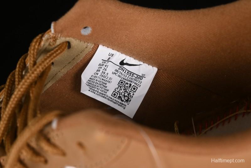 Nike Supreme x Air Force 1 Low Casual Sneakers in Wheat Suede with Full-Length Air Cushion - DN1555-200