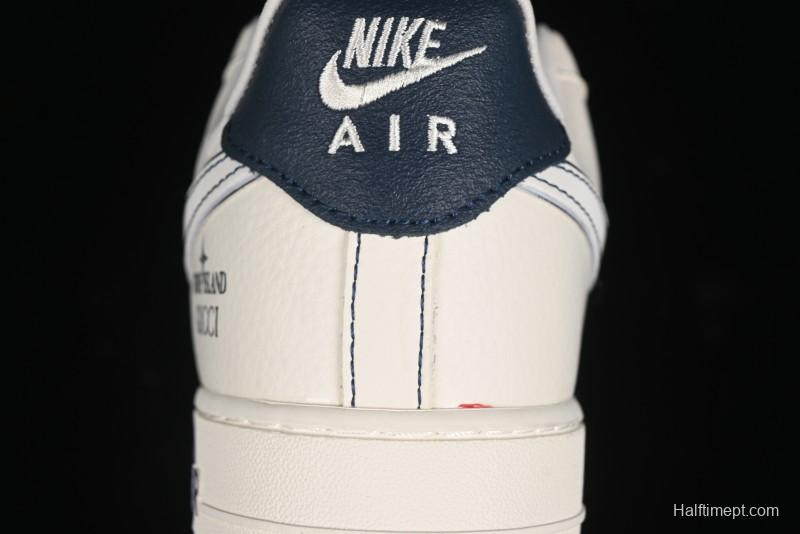 Nike Air Force 1 '07 Low Gucci Stone Island Collaboration - Off White Graphite Low-Top Casual Sneakers - KK1988-013