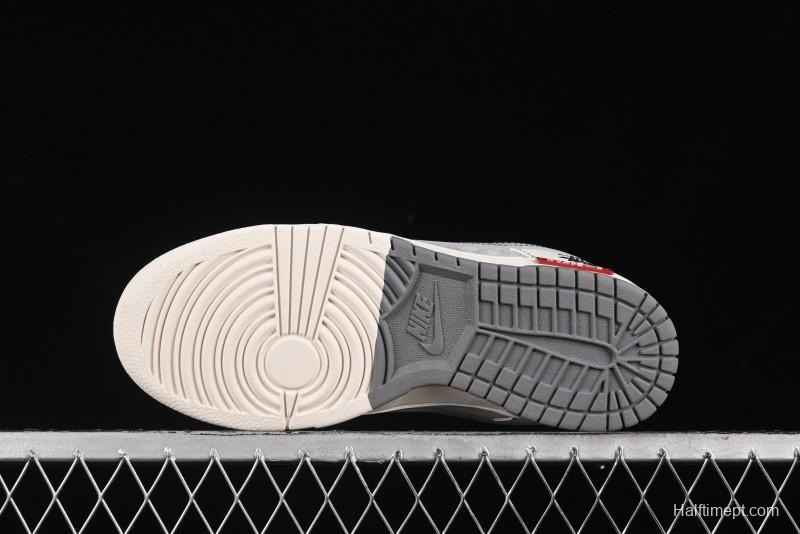 Nike SB Dunk Low Stussy Collaboration - Light Grey White Anniversary High-End Custom Low-Top Casual Skate Shoes - SJ2068-302