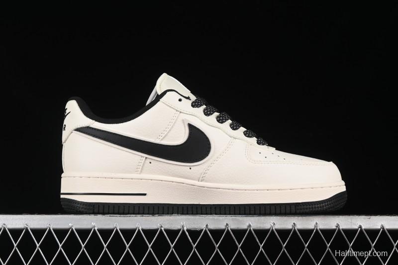 Nike Air Force 1 '07 Low Supreme Collaboration - Beige Black Starry Sneakers - XZ6188-013