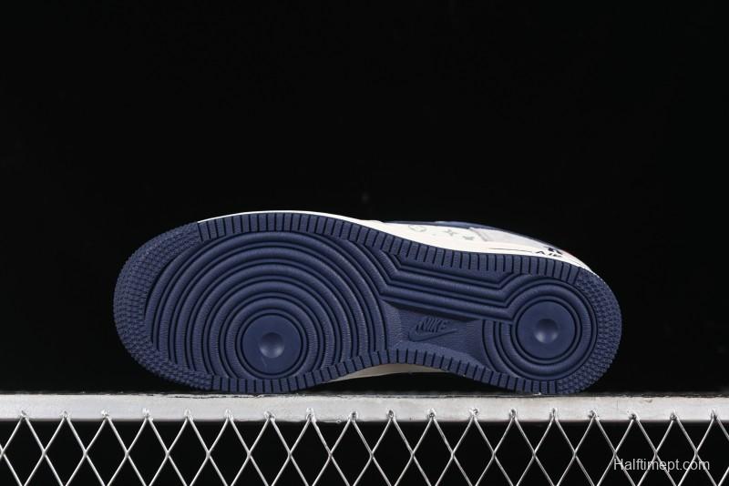 Nike Air Force 1 '07 Low Violent Bear Collaboration - Grey Blue Print Low-Top Casual Sneakers - SJ9188-001