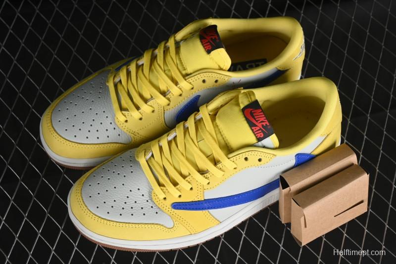 Nike Travis Scott x Air Jordan 1 Low OG AJ1 Collaboration Shoes with Reverse Swoosh - DZ4137-700
