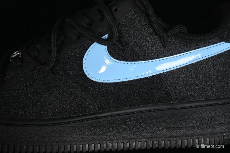 Nike Air Force 1 '07 Low Cleanfit Custom Official Bestseller Black Blue Starry Sky Full Diamond Casual Sneakers - ZH0316-042
