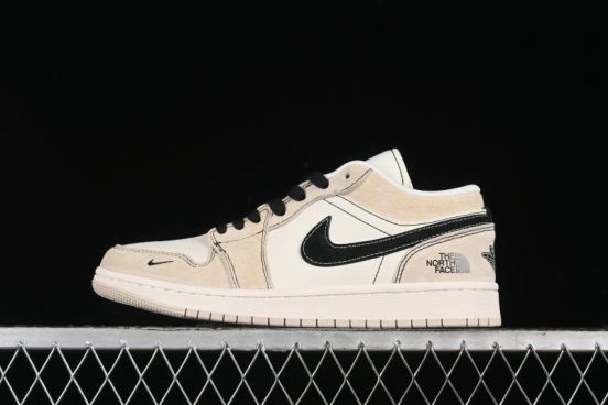 Nike Air Jordan 1 Low AJ1 The North Face Collaboration - Beige Coffee Retro Basketball Shoes - SJ9950-028
