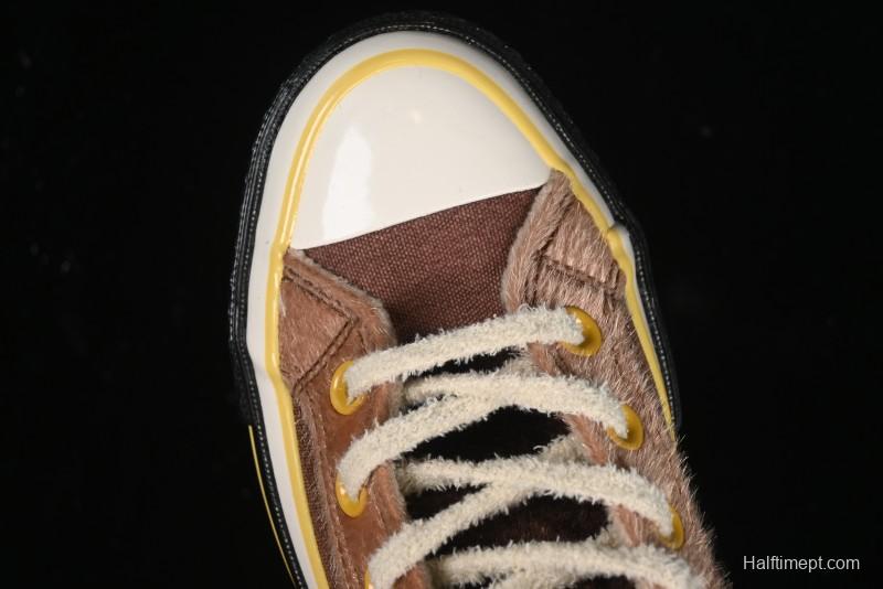 Converse Zoo Happy Pets Series High-Top Fleece-Lined Casual Sneakers with Animal-Themed Design - A12767C