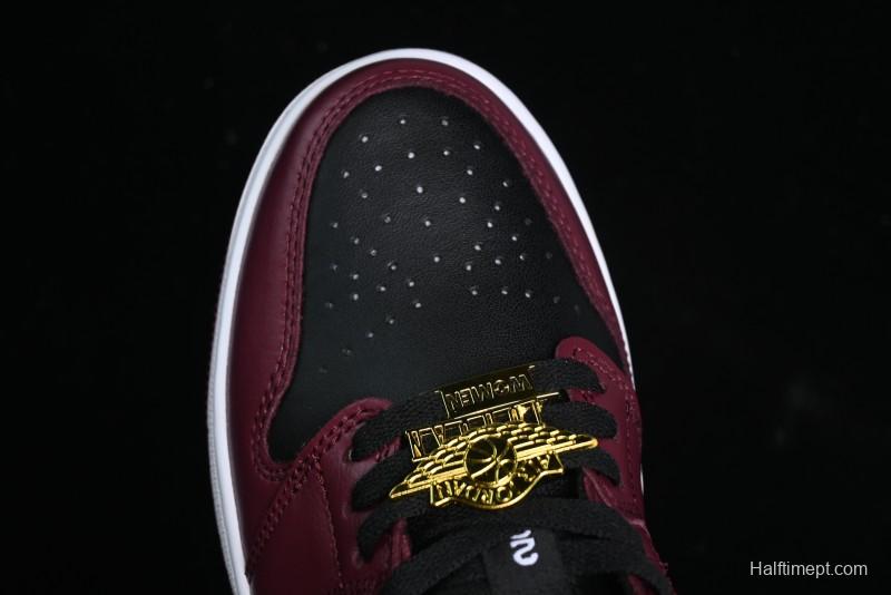 Nike Air Jordan 1 Low AJ1 Black Wine Red Metallic Wings DB6491-600