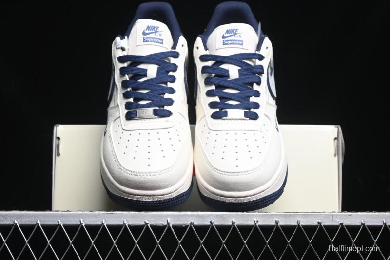 Nike Air Force 1 '07 Low Supreme Collaboration - Light Blue Shadow Swoosh Casual Sneakers - XZ6188-989