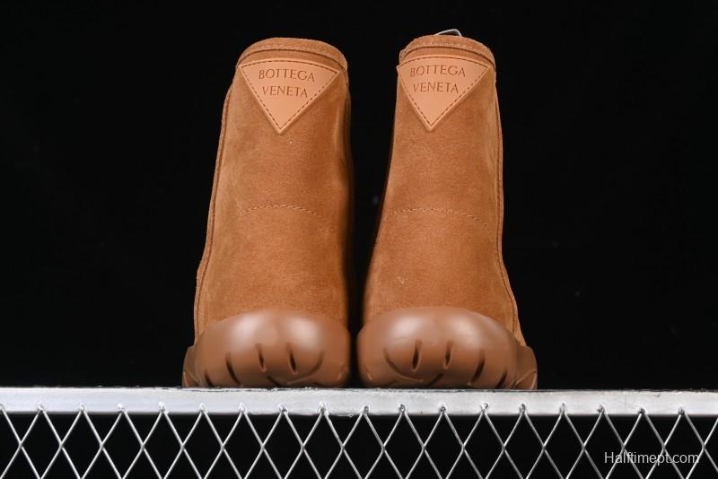 Bottega Veneta Snap Round Toe Slip-On Ankle Snow Boots - 578321