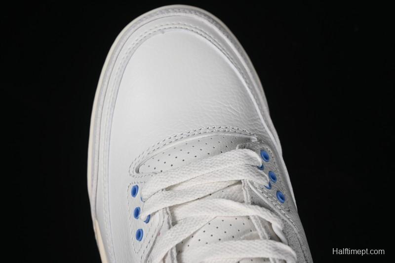 Nike Air Jordan 3 Retro "Lucky Shorts" Basketball Shoes with University Blue and White Colorway - CT8532-101