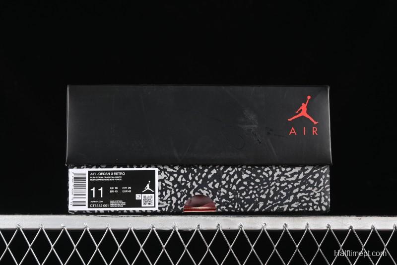 Nike Air Jordan 3 Retro Basketball Shoes Midnight Black - CT8532-001