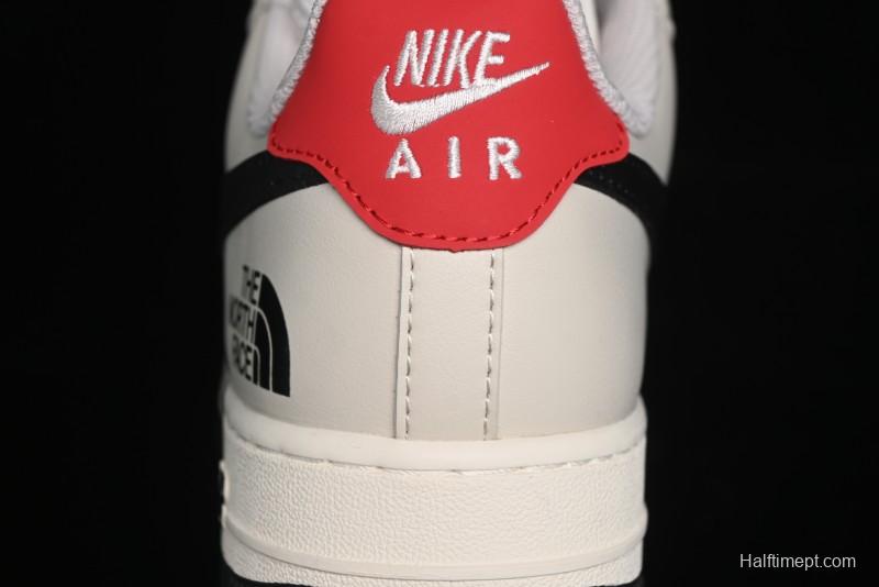 Nike Air Force 1 '07 Low The North Face Collaboration - Beige Black Red Sole Low-Top Casual Sneakers - XZ6188-309
