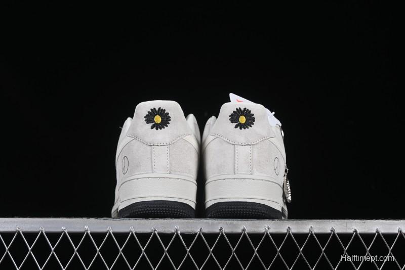 Nike Air Force 1 '07 Low Grey Pig Suede Graffiti Casual Sneakers - DF0188-035