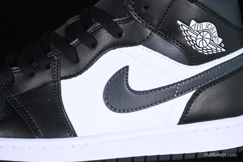 Nike Air Jordan 1 Mid AJ1 Basketball Shoes in Black White Gray - DQ8426-010