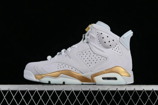 Nike Air Jordan 6 Retro Paris Olympics Sneakers with Metallic Gold Accents - DQ4914-074