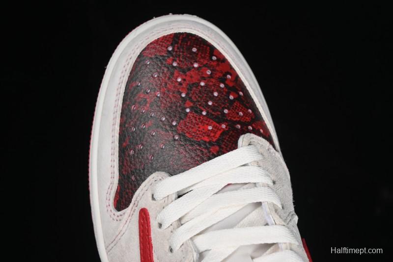 Nike Travis Scott x Fragment Design x Air Jordan 1 Low OG SP AJ1 Supreme Collaboration China Red Low-Top Casual Sneakers - DM7866-076