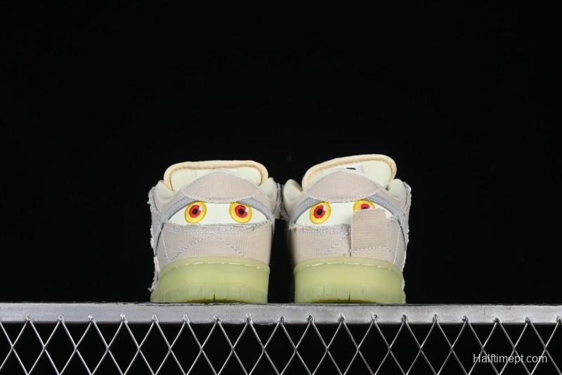 Nike SB Dunk Low "Mummy" Casual Skate Shoes with Tear-Away Fabric and Egyptian Theme - DM0774-111
