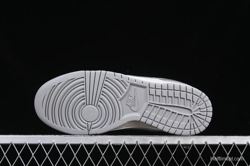 Nike SB Dunk Low Gucci Collaboration Dark Pattern Grey Swoosh Anniversary Custom Low-Top Casual Skate Shoes - DM6868-013