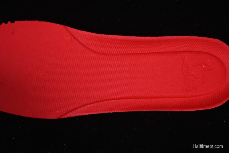 Christian Louboutin Funnyto Flat Comfortable Fashion Low-Top Sneakers with Raw Ice Blue Sole - X.D4