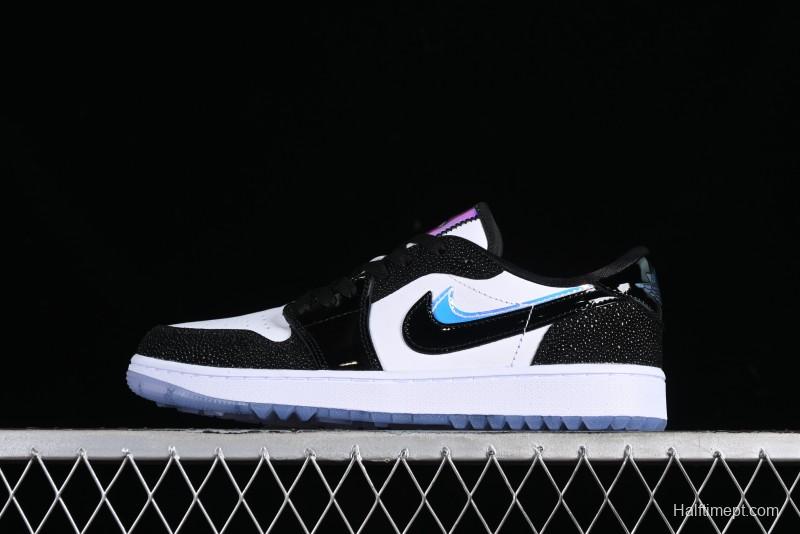 Nike Air Jordan 1 Low Golf AJ1 Golf Shoes with Laser Leather Black Double Hook - FZ4159-100