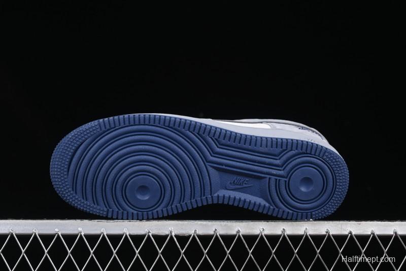 Nike Air Force 1 '07 Low Stussy Collaboration Grey Blue Pig Bear AF1 Low Top Casual Sneakers - DF0188-017