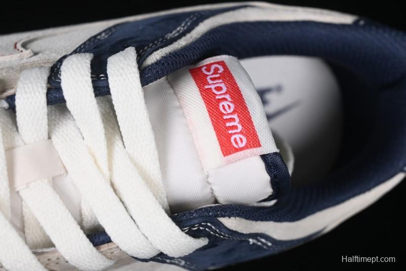 Nike SB Dunk Low Supreme Collaboration - Two-Tone White Swoosh Anniversary Customized Low-Top Casual Skate Shoes - DJ2024-045