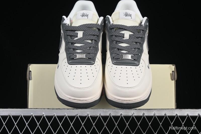 Nike Air Force 1 '07 Low Stussy Collaboration Granite Grey Low-Top Casual Sneakers - XZ6188-226