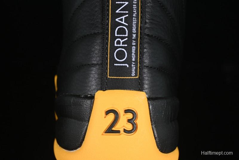 Nike Air Jordan 12 Retro Basketball Shoes in Black and Yellow - 130690-070
