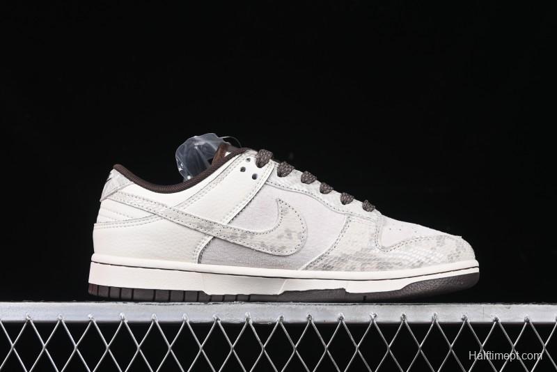 Nike SB Dunk Low Supreme Year of the Snake Limited Edition Grey Python Print Anniversary Custom Low-Top Casual Sneakers - XS1086-018