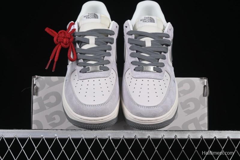 Nike Air Force 1 '07 Low The North Face Collaboration Grey Pigskin Grey Sole Low-Top Casual Sneakers - XZ6188-915