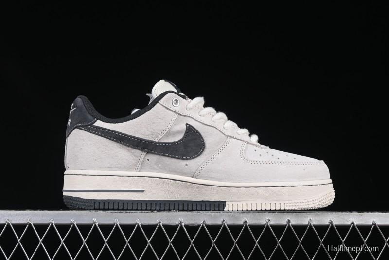 Nike Air Force 1 '07 Low Champion Collaboration Dual-Tone Grey Swoosh Triple Mini Swoosh Low-Top Casual Sneakers - SJ6698-022